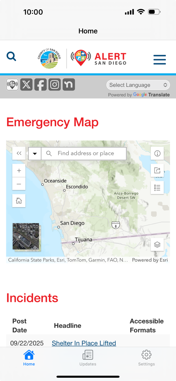 Updated Emergency Map