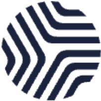 A circle with three sets of trianglular black and white stripes meeting in the middle.